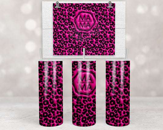 3D Puff Mama Hot Pink Leopard Design Transfers