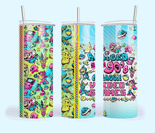 Raised On 90’s Classic Video Games Tumbler Wrap