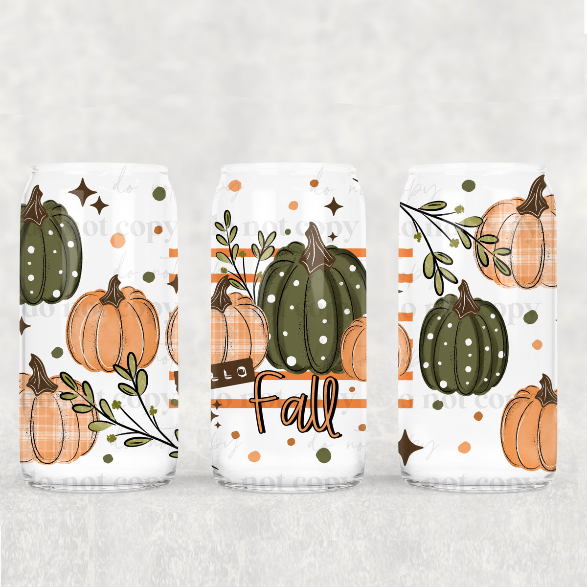 Hello Fall 16 oz Glass Wrap