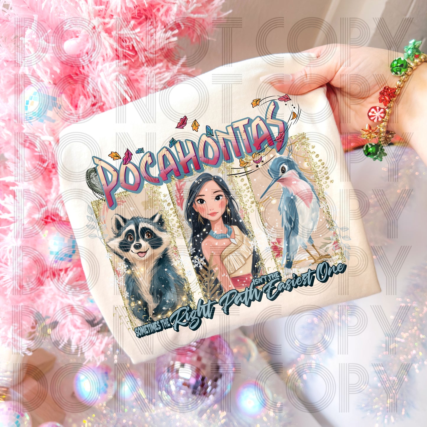 Christmas Princess Pocahontas DTF Print
