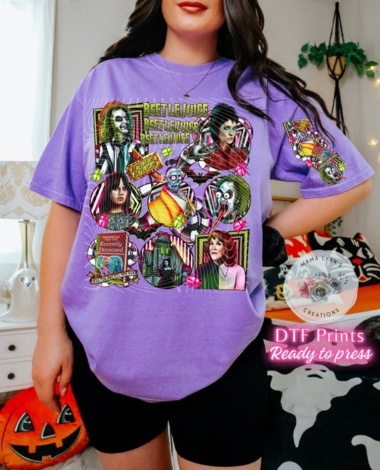 Beetlejuice X3 (Circle Style) DTF Print