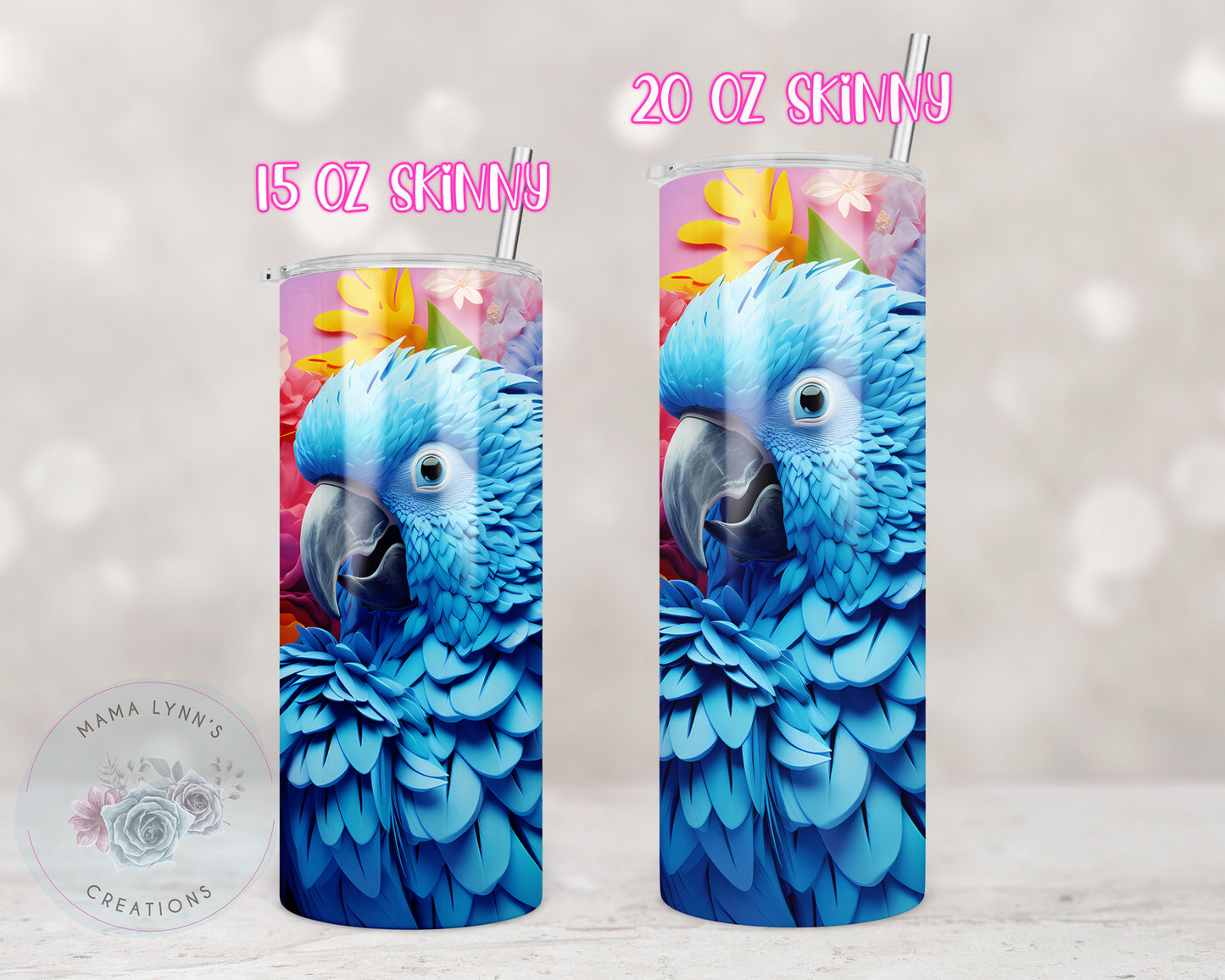 3d Blue Parrot Design Transfers