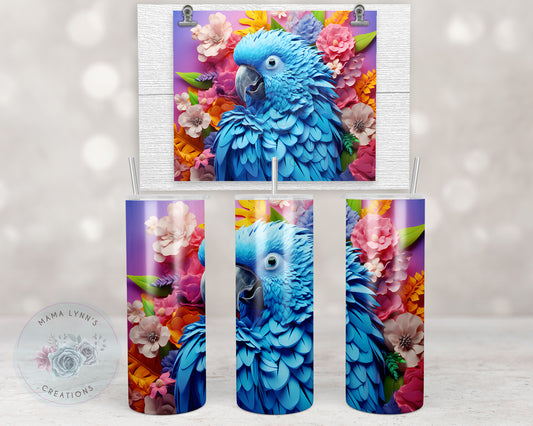 3d Blue Parrot Design Transfers