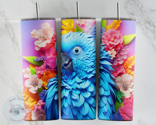 3d Blue Parrot Design Transfers