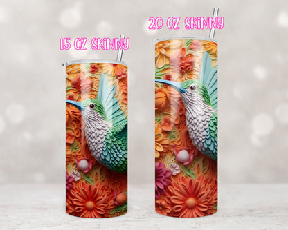 3D Bright Hummingbird Design Transfers