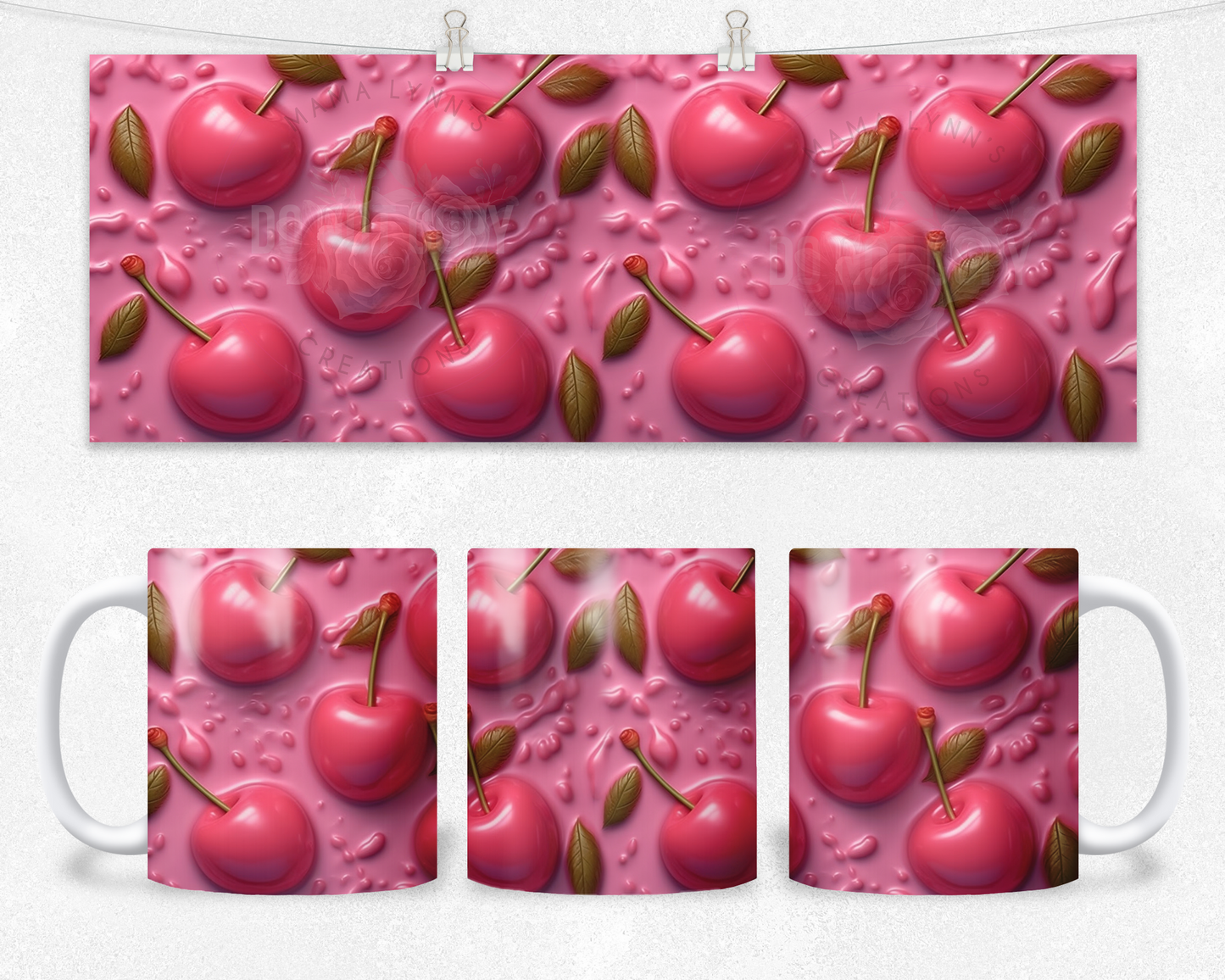 3D Cherries Ceramic