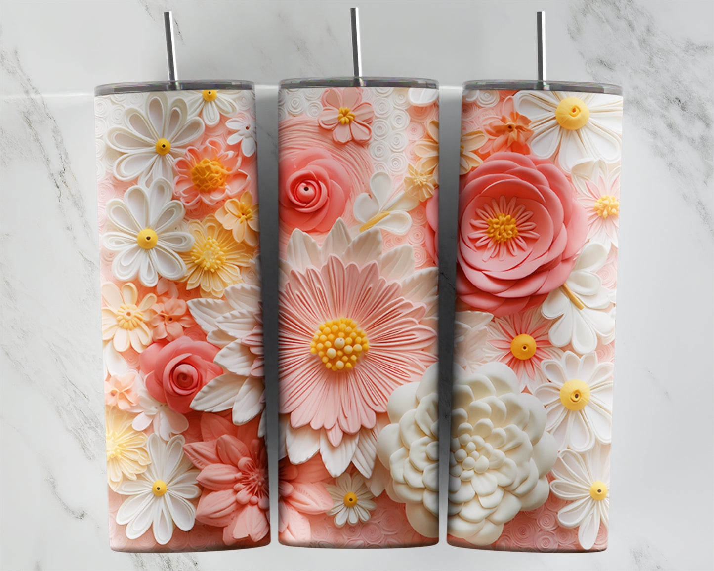 3D Peach Flowers