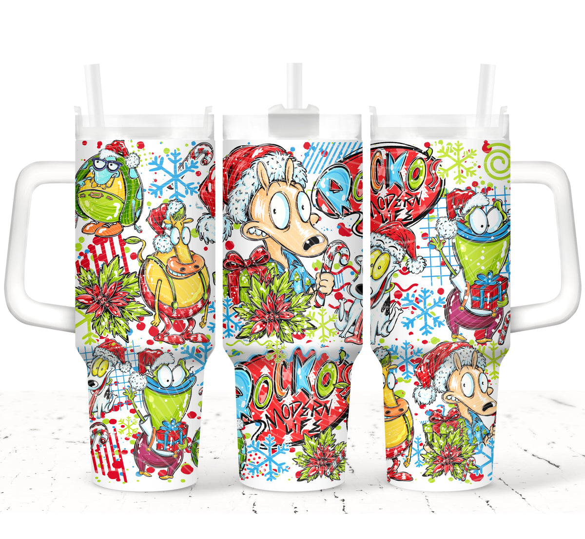 Rocko 90’s Christmas 40 oz Tumbler Prints