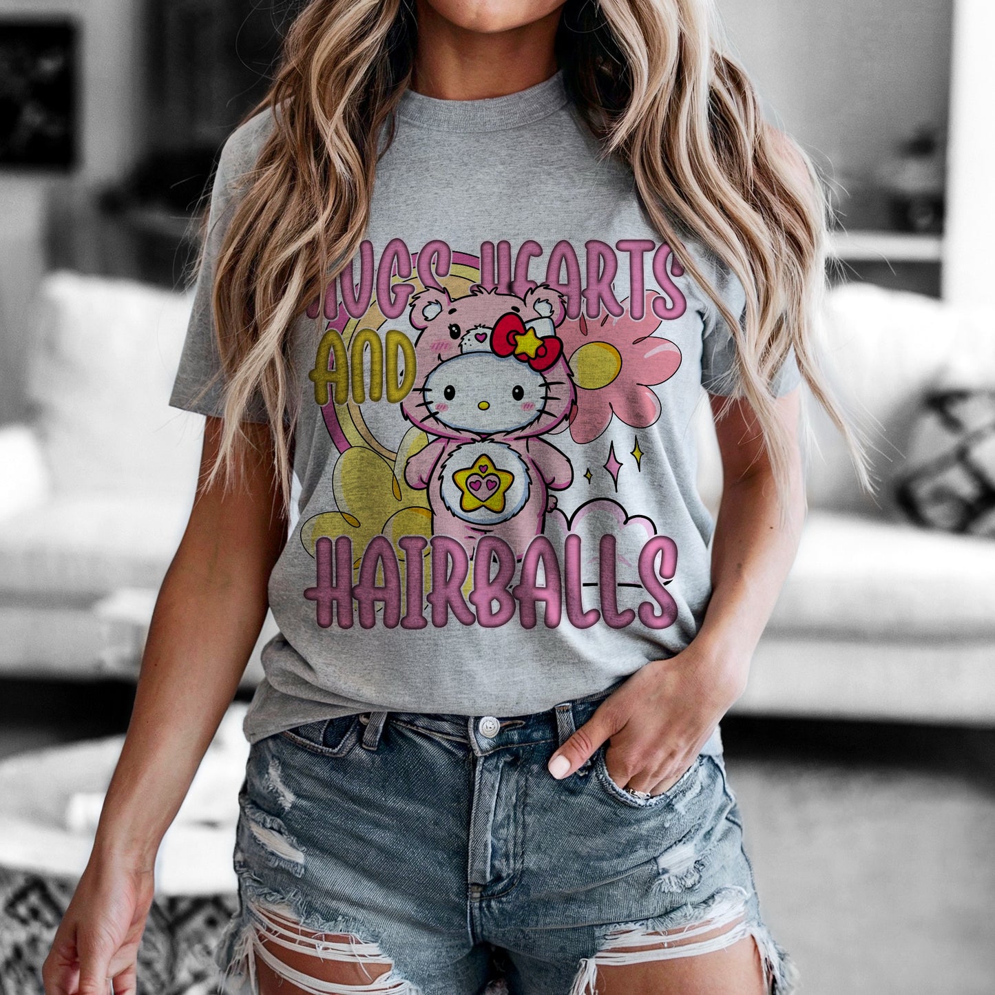 Hugs Hearts And Hairballs DTF Prints