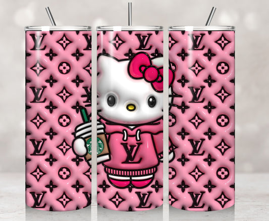 3D/Inflated Pink Designer Kitty Coffee