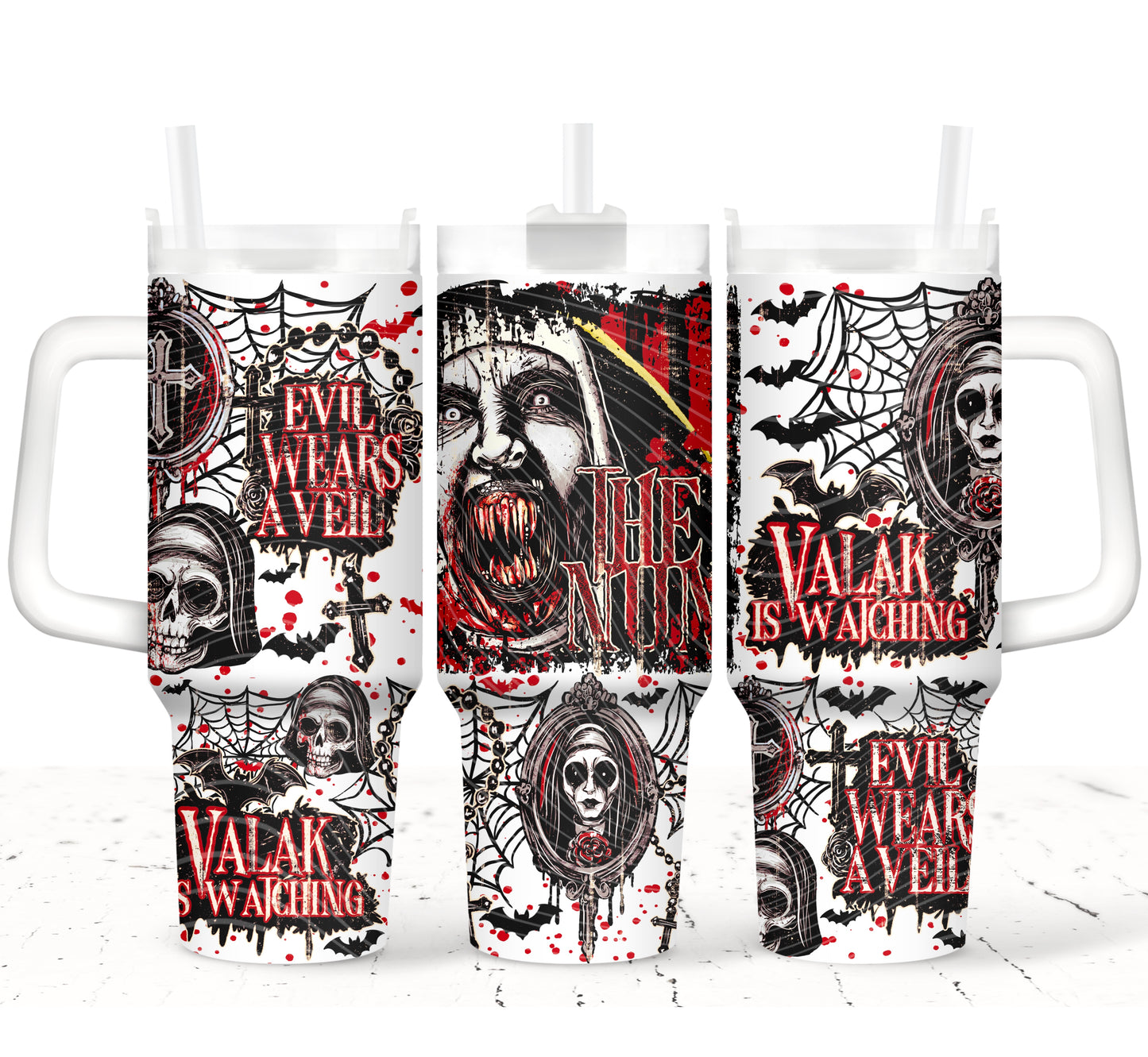 Horror Nun 40 oz Tumbler Prints