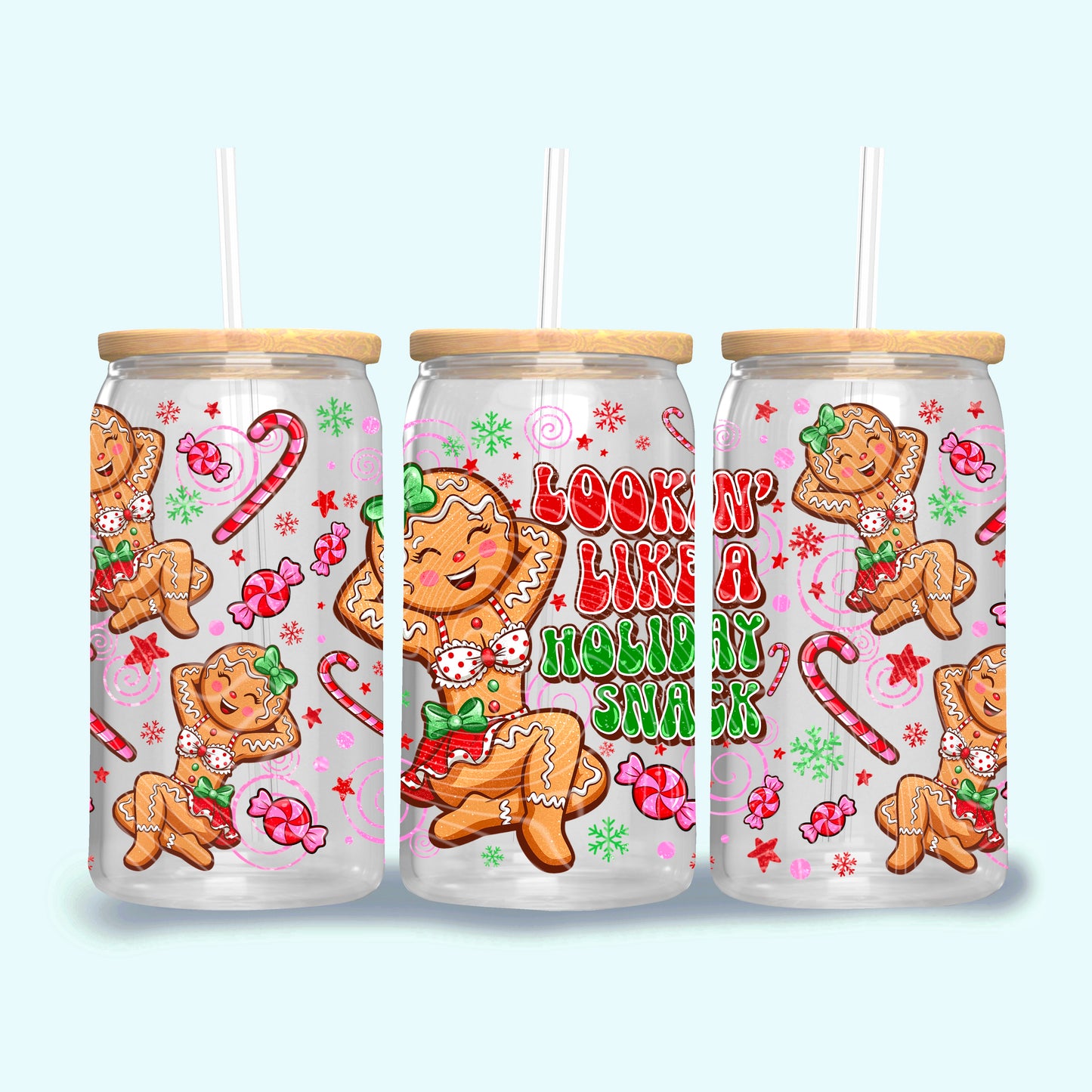 Lookin’ Like A Holiday Snack 16 oz Glass Wraps