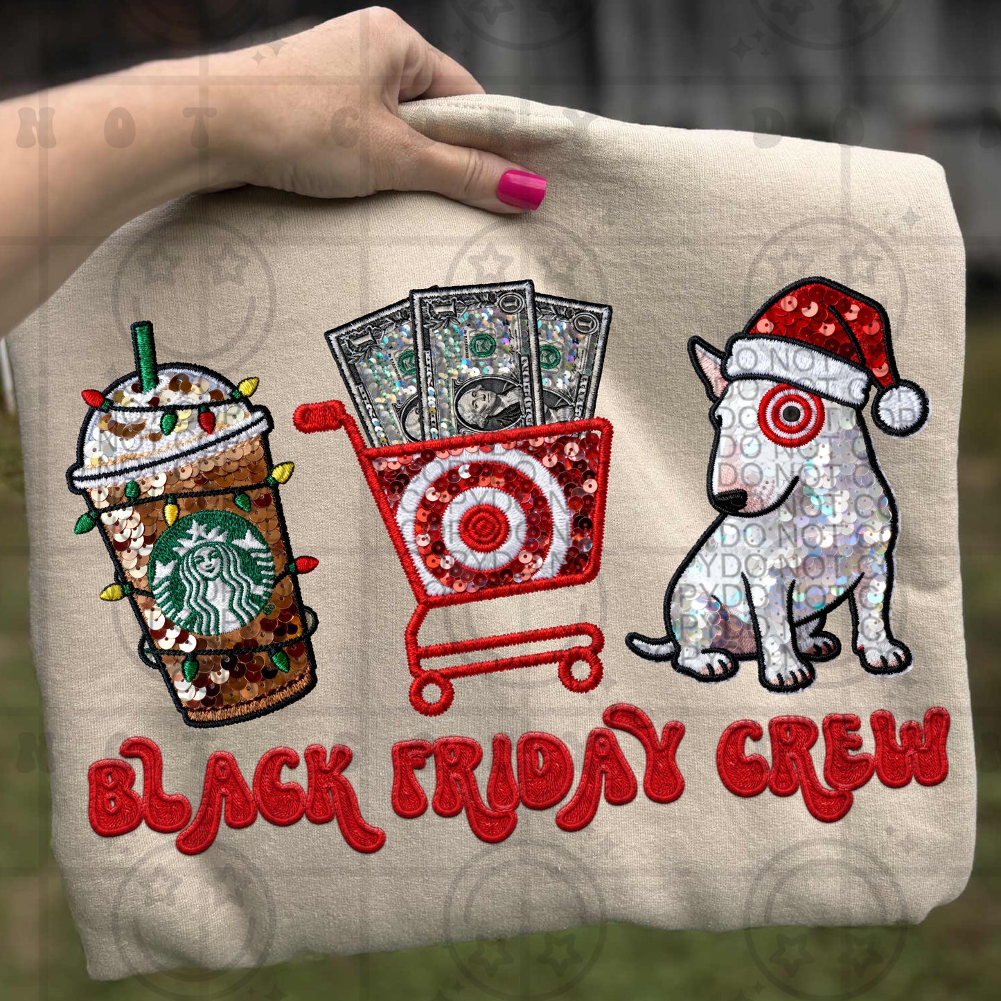 Black Friday Crew (Faux Sequin Embroidery) DTF Prints