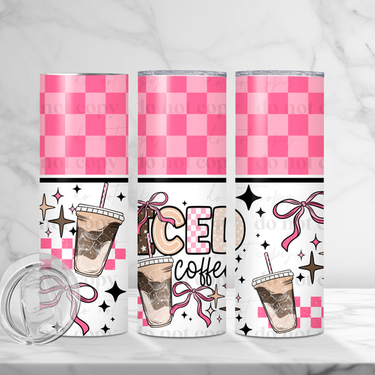 Iced Coffee Pink Style Tumbler Wrap