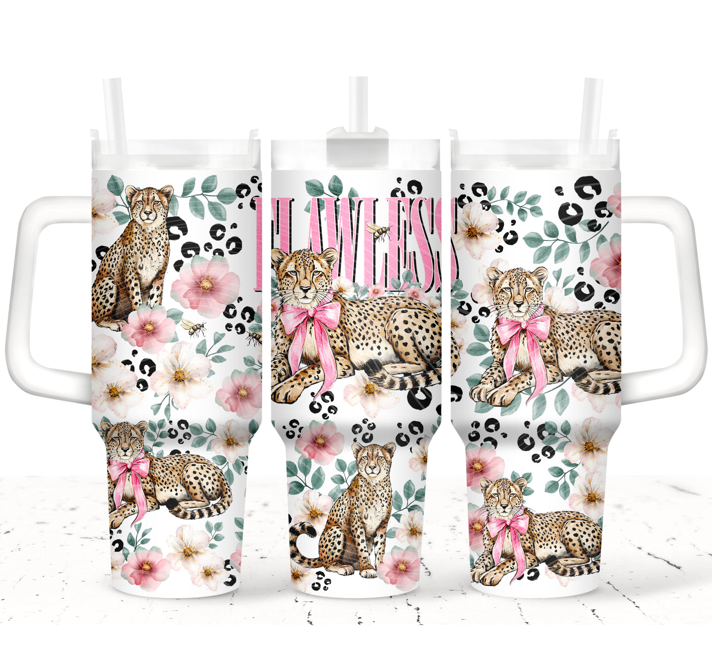 Pink Flawless Cheetah 40 oz Tumbler Print
