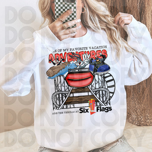 Vacation Adventure Thrills At Six Flags DTF Prints