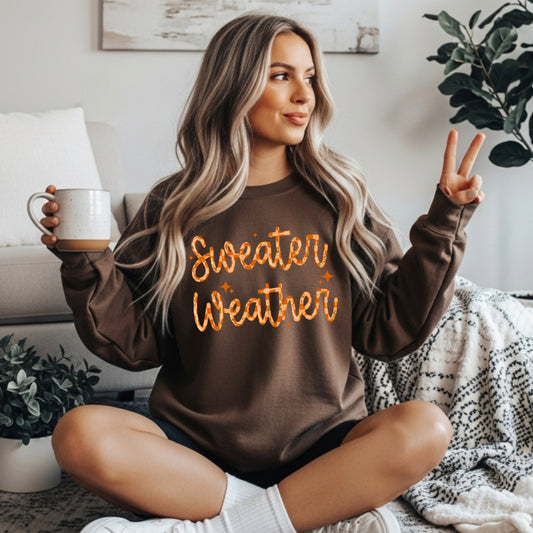 Sweater Weather Checker DTF Print