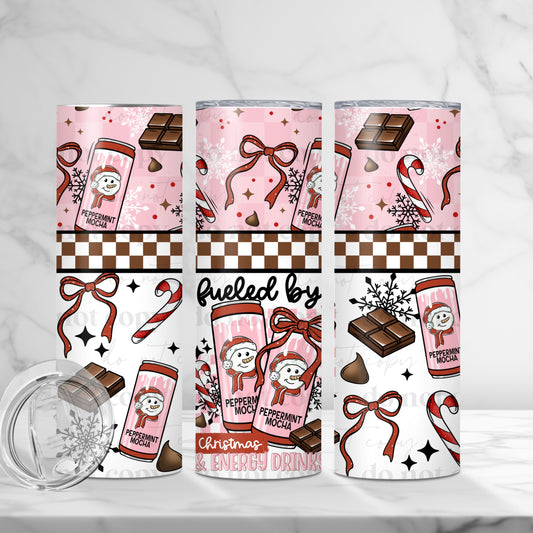 Fueled By Christmas And Energy Drinks Tumbler Wrap