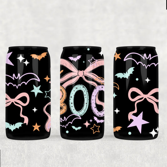 Boo Bow 16 oz Glass Wrap