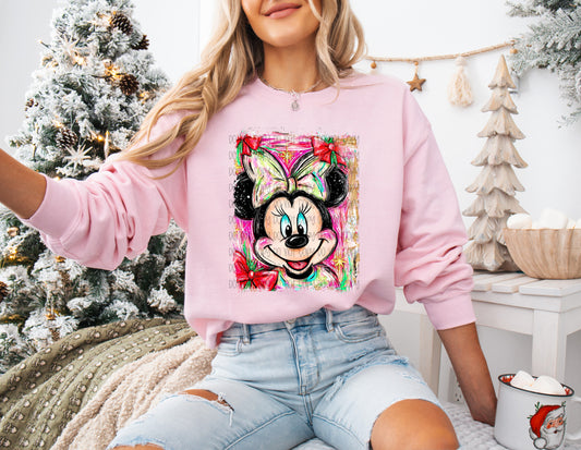 Christmas Girl Mouse DTF Print