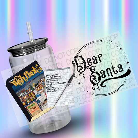 Dear Santa Wish Book 16 oz Glass Wraps