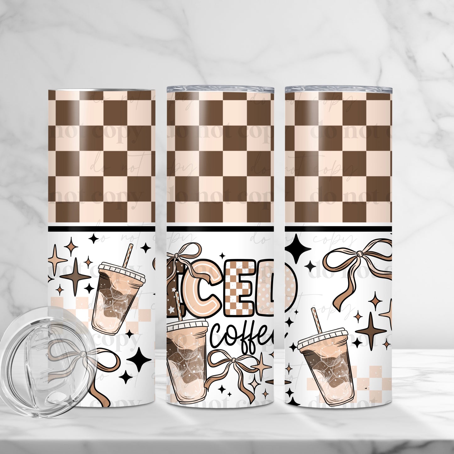 Iced Coffee Neutral Style Tumbler Wrap