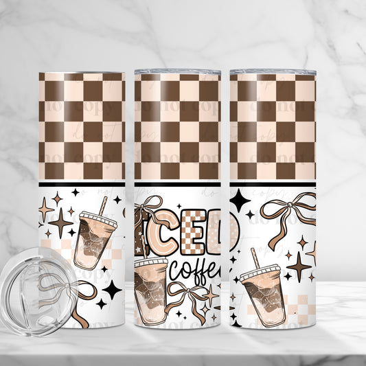 Iced Coffee Neutral Style Tumbler Wrap