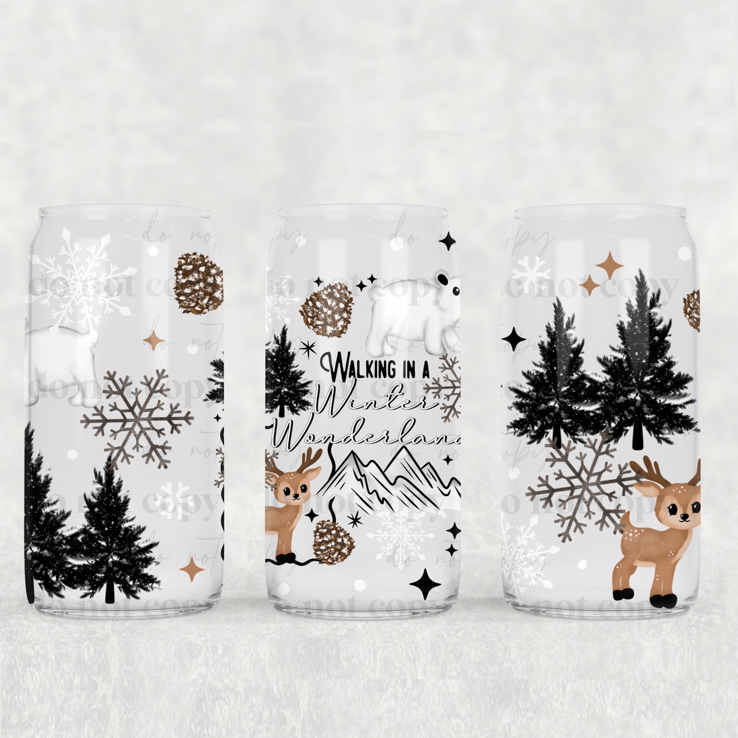 Walking In A Winter Wonderland 16 oz Glass Wraps