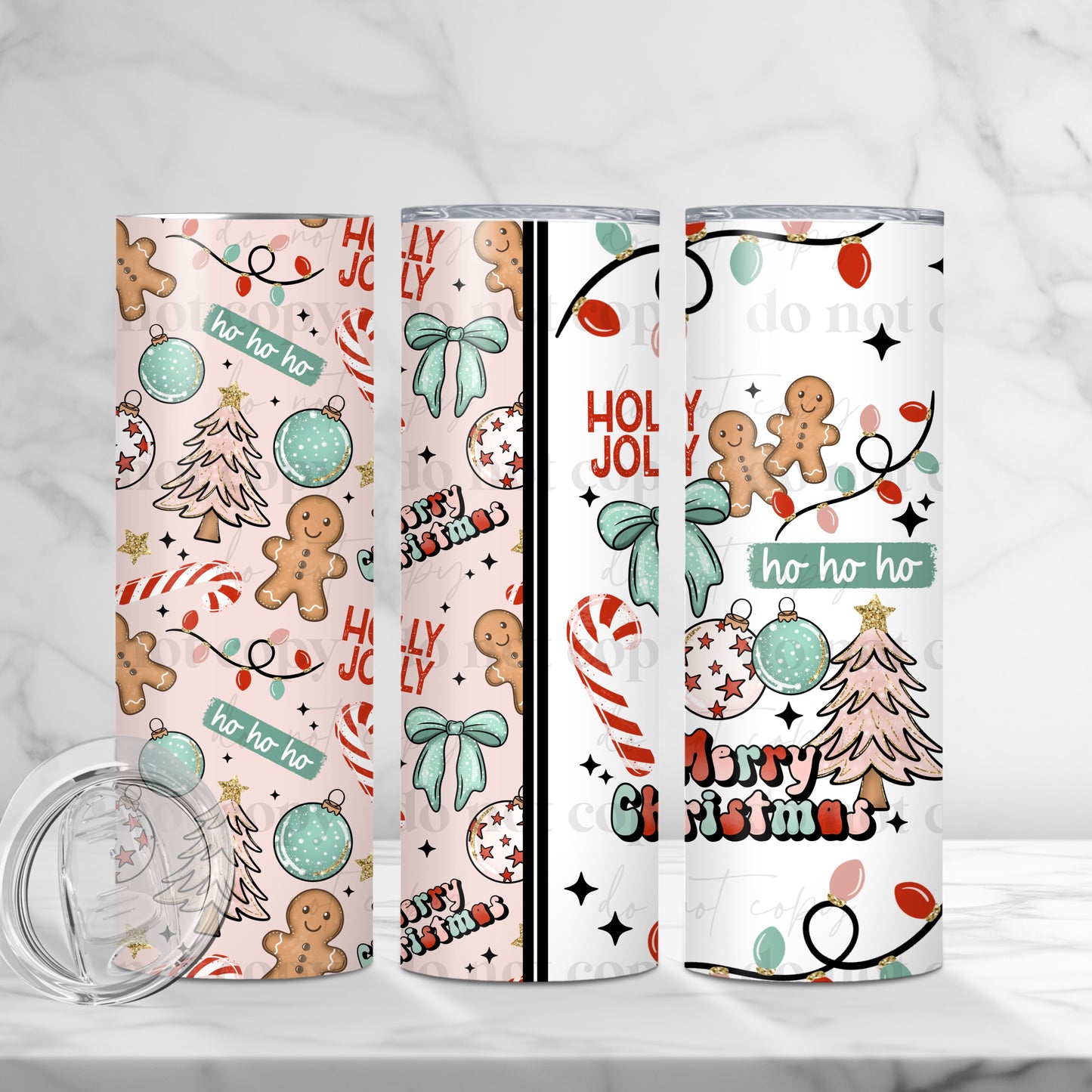 Holly Jolly Merry Christmas Tumbler Wrap