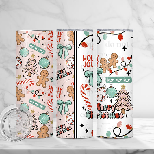 Holly Jolly Merry Christmas Tumbler Wrap