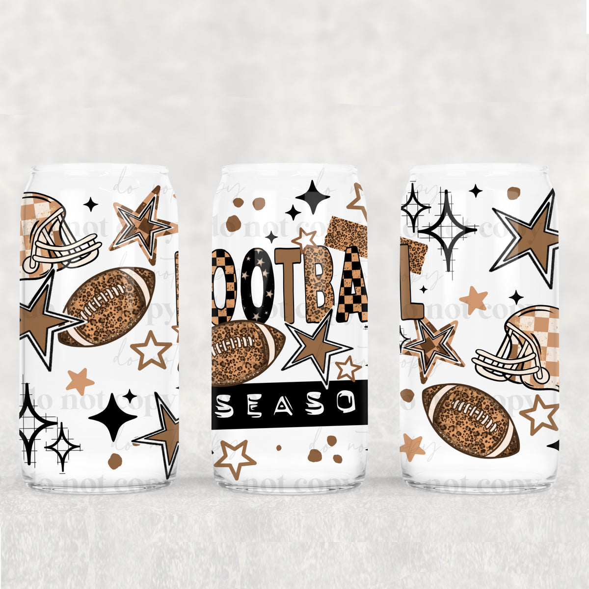 Football Season 16 oz Glass Wrap