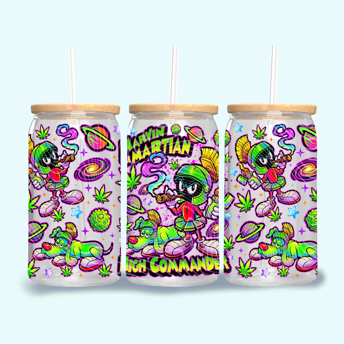 High Commander (Weed Design) 16 oz Glass Wraps