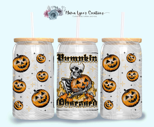 Pumpkin Obsessed 16 oz Glass Can Wrap