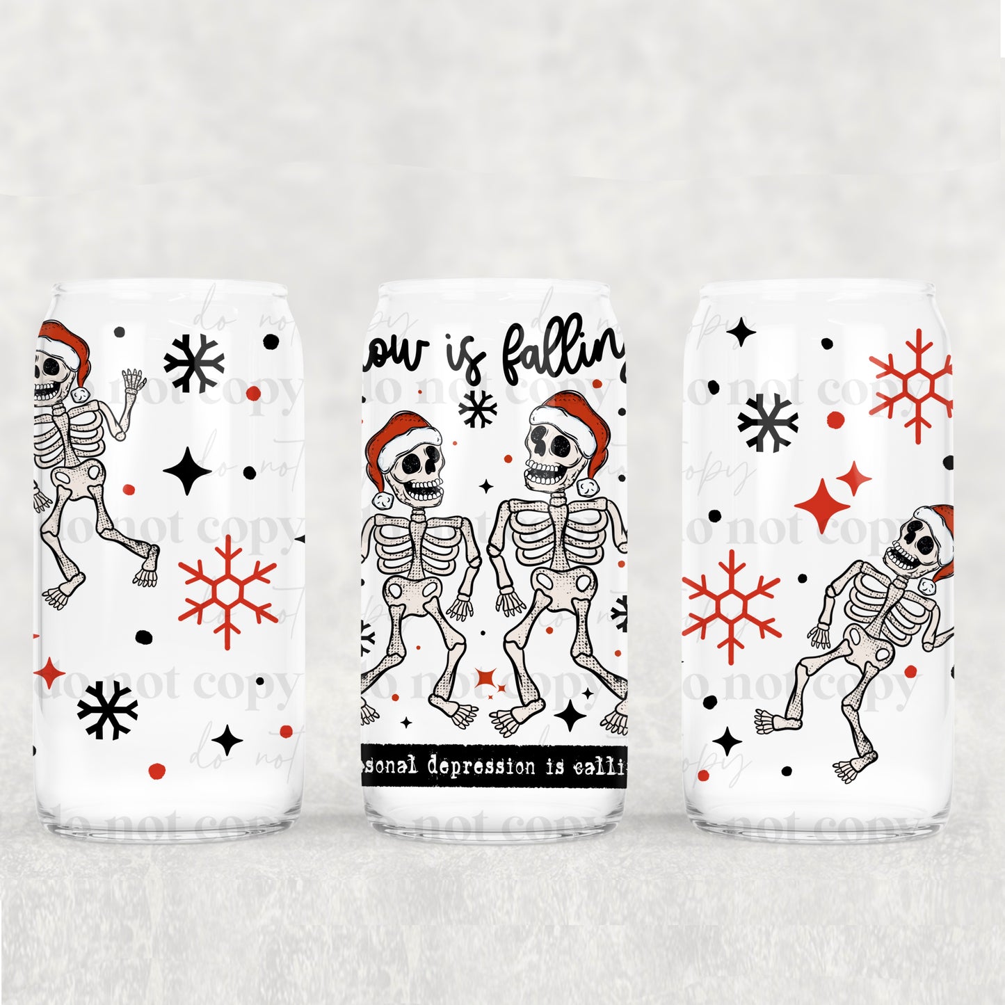 Snow Is Falling Seasonal Depression 16 oz Glass Wraps