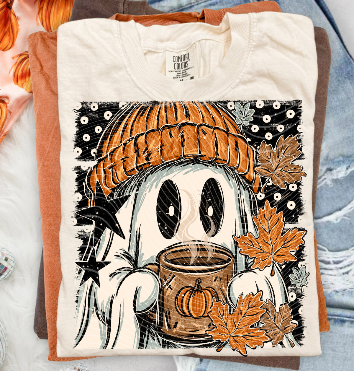Fall Coffee Ghost DTF Print