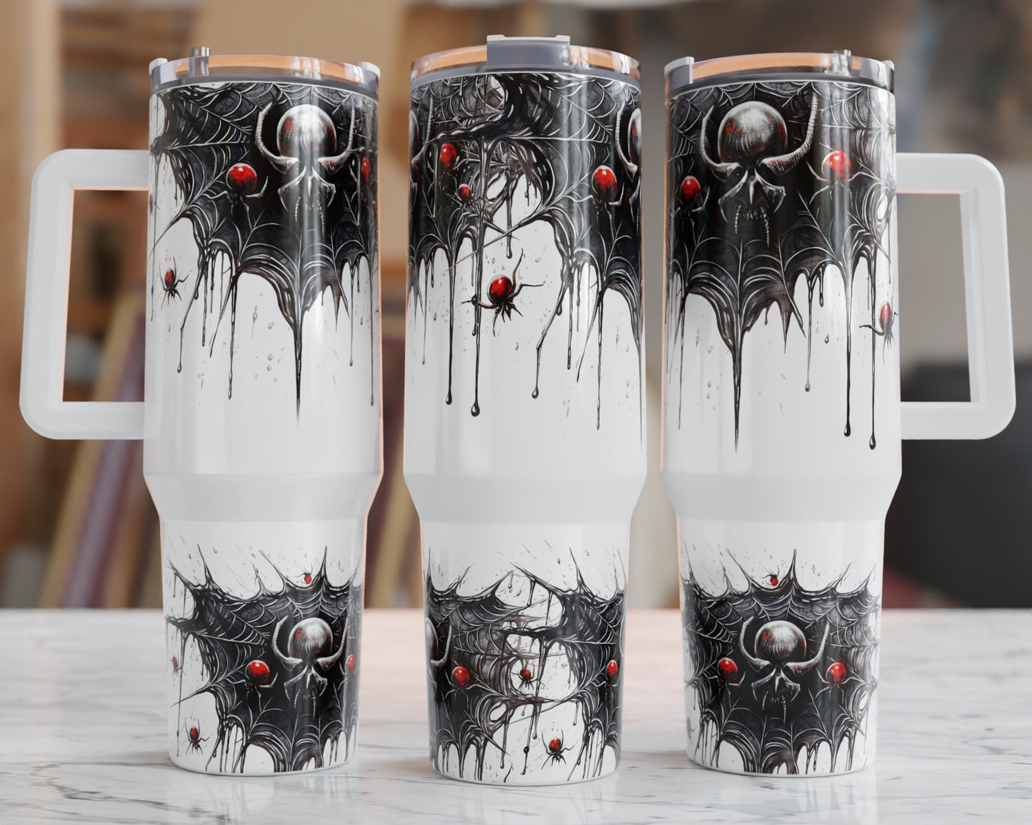 Black Widow Goth Halloween 40 oz Tumbler Prints