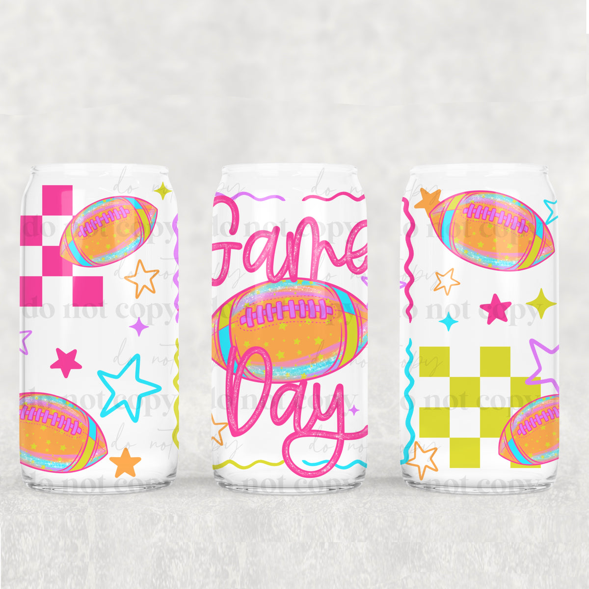 Colorful Game Day 16 oz Glass Wrap