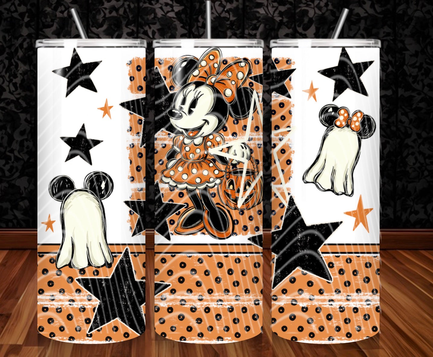 Vintage Halloween Girl Mouse Tumbler Wrap