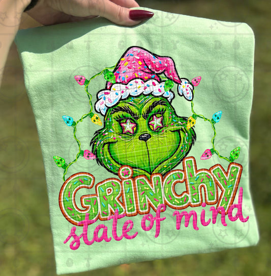 Grinchy State Of Mind (Realistic Paint) DTF Prints