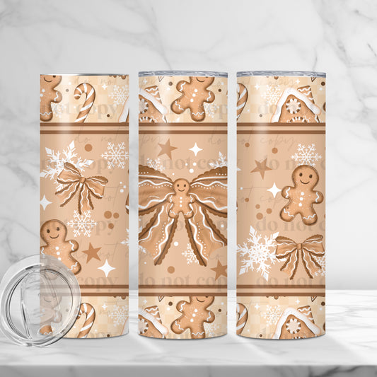 Gingerbread Bows Tumbler Wrap