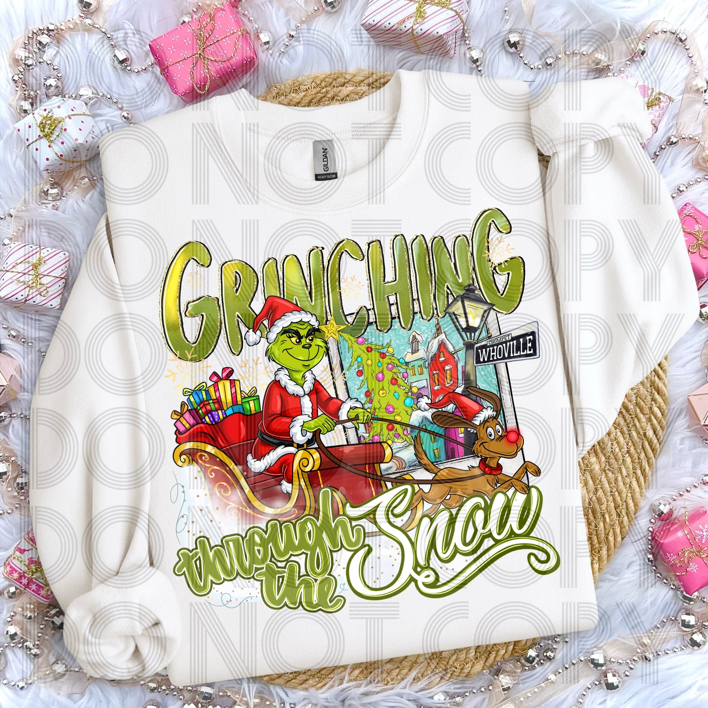 Grinching Through The Snow DTF Print