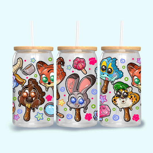 Zootopia Ice Cream 16 oz Glass Wrap