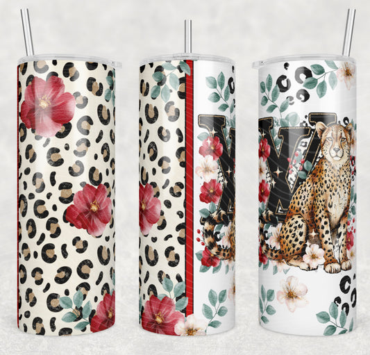 LV Black and Red Cheetah Tumbler Wrap