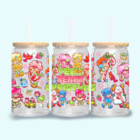 Very Berry Christmas 16 oz Glass Wraps