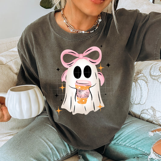 Coffee Bow Ghostie DTF Prints