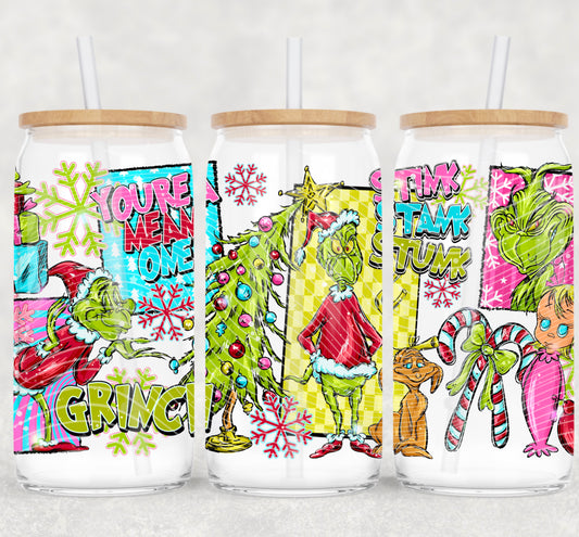 Christmas Stink Stank 16 oz Glass Wraps