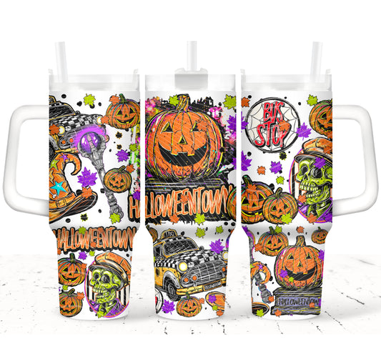 Halloween Town Bus Stop 40 oz Tumbler Prints