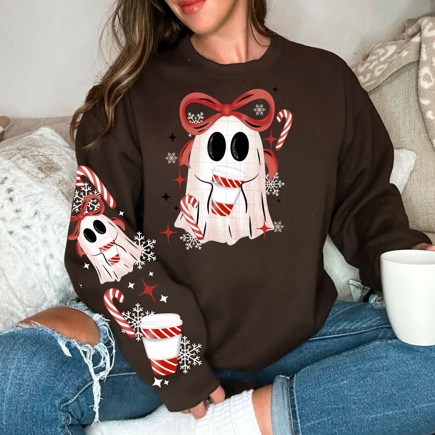 Coffee Bow Ghostie DTF Prints
