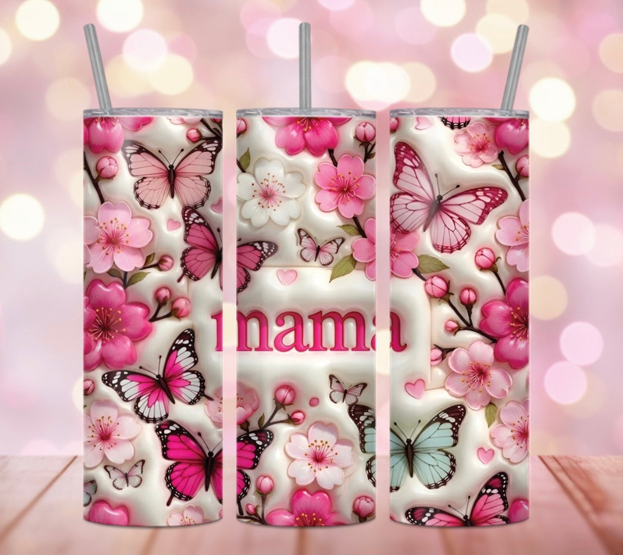 Mama Sakura Butterflies Tumbler Wrap