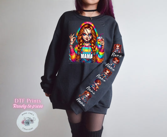 Mama Horror Chucky (custom sleeve) DTF Print